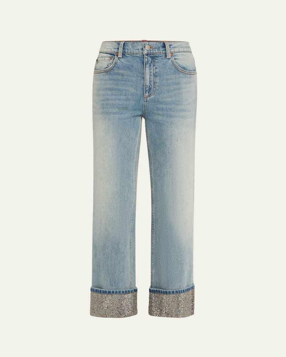 Weezy Embellished-Cuff Jeans